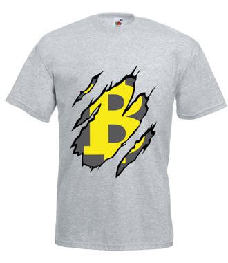 Bitcoin pazurami wyszarpany - Koszulka z nadrukiem - Bitcoin - Kryptowaluty - Męska