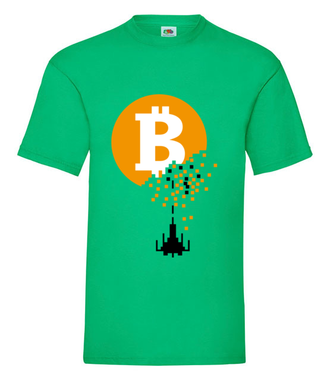 Bitcoin trafiony i zatopiony - Koszulka z nadrukiem - Bitcoin - Kryptowaluty - Męska