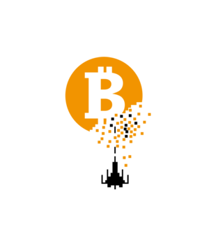 Bitcoin trafiony i zatopiony - Poduszka z nadrukiem - Bitcoin - Kryptowaluty - Gadżety