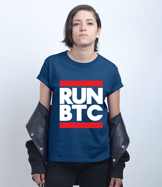 Krotki konkretny przekaz koszulka z nadrukiem bitcoin kryptowaluty kobieta werprint 1861 74