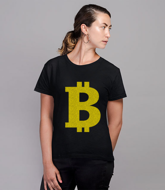 Bitcoinowy minimalizm - Koszulka z nadrukiem - Bitcoin - Kryptowaluty - Damska