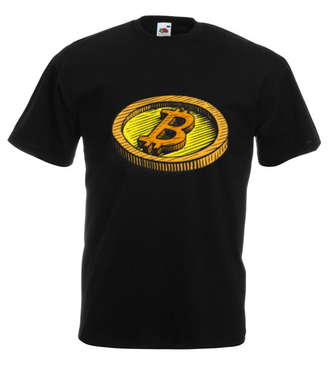 Wizja fizycznego bitcoina - Koszulka z nadrukiem - Bitcoin - Kryptowaluty - Męska