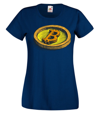 Wizja fizycznego bitcoina - Koszulka z nadrukiem - Bitcoin - Kryptowaluty - Damska