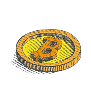 Wizja fizycznego bitcoina - Poduszka z nadrukiem - Bitcoin - Kryptowaluty - Gadżety