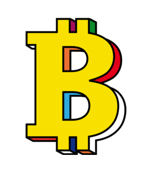 Bitcoin w kolorach tęczy - Koszulka z nadrukiem - Bitcoin - Kryptowaluty - Damska