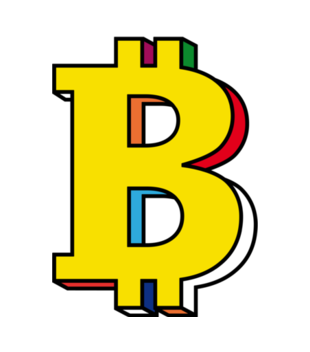 Bitcoin w kolorach tęczy - Koszulka z nadrukiem - Bitcoin - Kryptowaluty - Męska