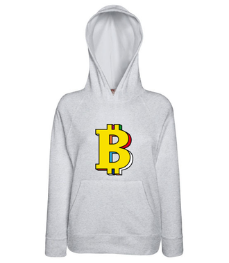 Bitcoin w kolorach tęczy - Bluza z nadrukiem - Bitcoin - Kryptowaluty - Damska z kapturem