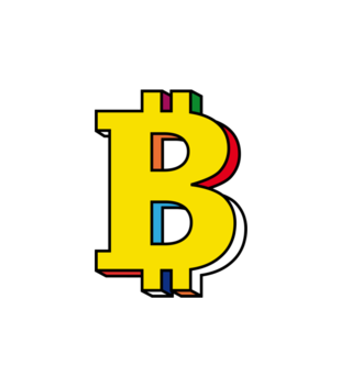 Bitcoin w kolorach tęczy - Poduszka z nadrukiem - Bitcoin - Kryptowaluty - Gadżety