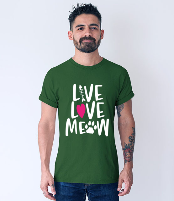 Kocie priorytety z humorem - Koszulka z nadrukiem - Miłośnicy kotów - Męska