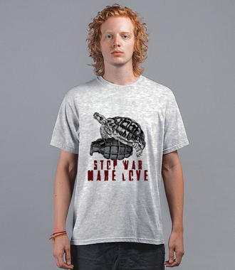 Stop wojnom, czas na miłość - Koszulka z nadrukiem - Patriotyczne - Męska