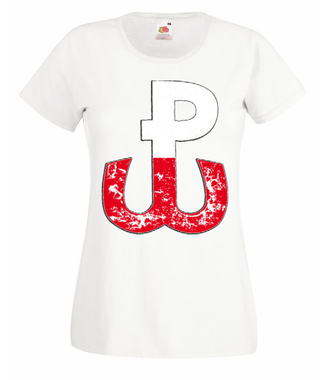 Biały i czerwony – barwy niezwyciężone - Koszulka z nadrukiem - Patriotyczne - Damska
