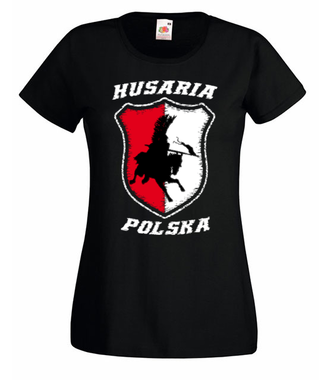 Husaria. Polska moc. - Koszulka z nadrukiem - Patriotyczne - Damska
