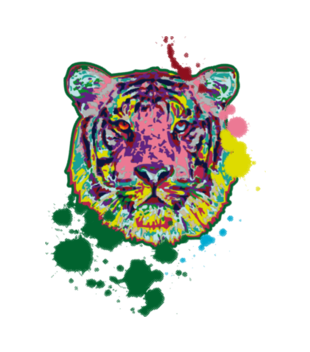 Print z kolorowym tygrysem - Bluza z nadrukiem - Zwierzęta - Damska