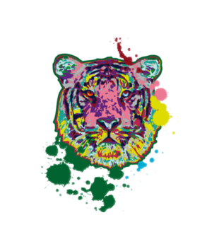 Print z kolorowym tygrysem - Torba z nadrukiem - Zwierzęta - Gadżety