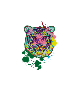 Print z kolorowym tygrysem - Poduszka z nadrukiem - Zwierzęta - Gadżety