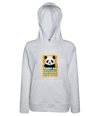 Wielorasowa panda - Bluza z nadrukiem - Zwierzęta - Damska z kapturem