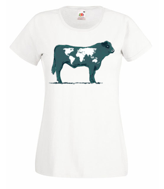 Na krowie się nie mieści - Koszulka z nadrukiem - Zwierzęta - Damska