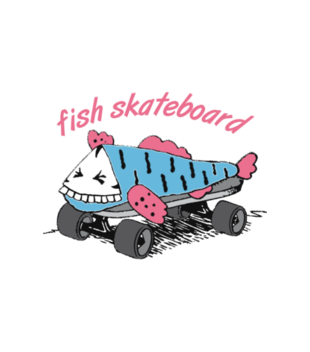 Skate na rybę - Koszulka z nadrukiem - Skate - Męska