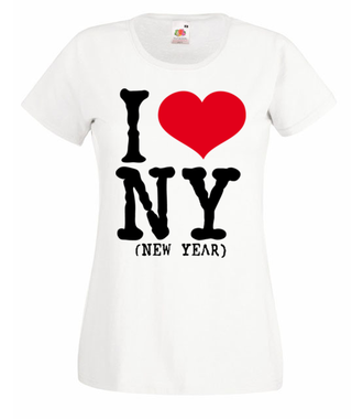 Kocham Nowy Rok - Koszulka z nadrukiem - Świąteczne - Damska