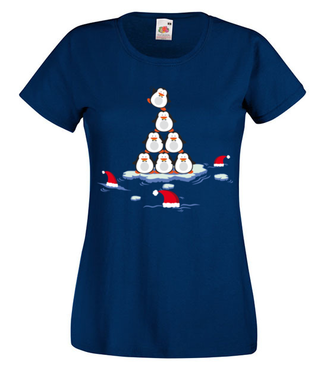 Pingwinem być - Koszulka z nadrukiem - Świąteczne - Damska