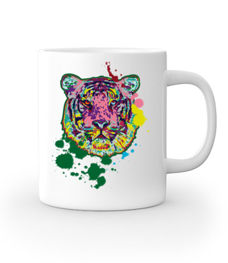Print z kolorowym tygrysem - Kubek z nadrukiem - Zwierzęta - Gadżety