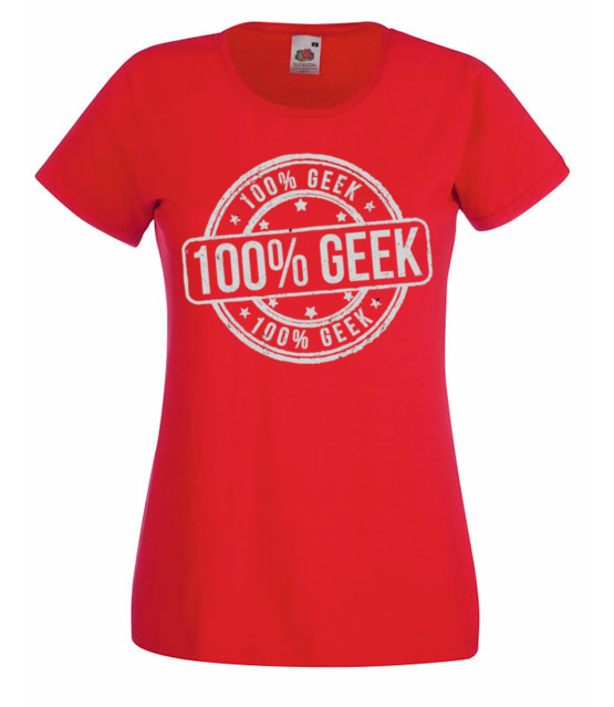Jestem geekiem na sto procent koszulka z nadrukiem dla gracza kobieta werprint 538 60