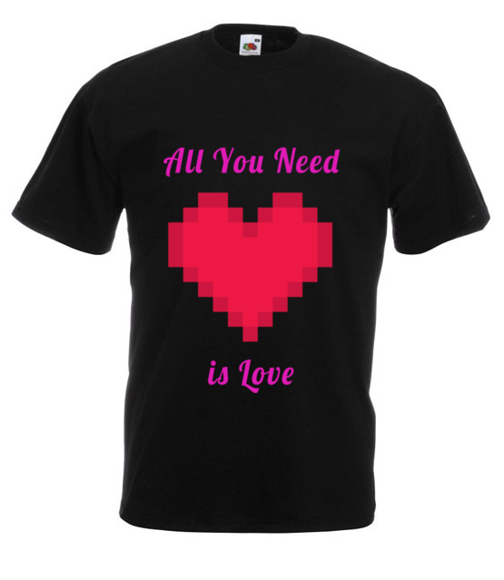All you need is love koszulka z nadrukiem na walentynki mezczyzna werprint 743 1