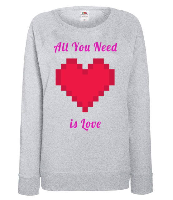 All you need is love bluza z nadrukiem na walentynki kobieta werprint 743 118