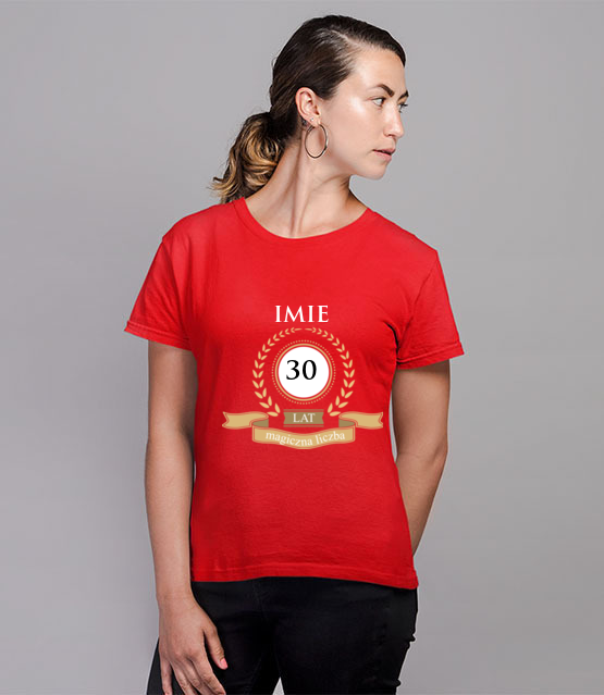 Magiczna liczba koszulka z nadrukiem urodzinowe kobieta werprint 767 78