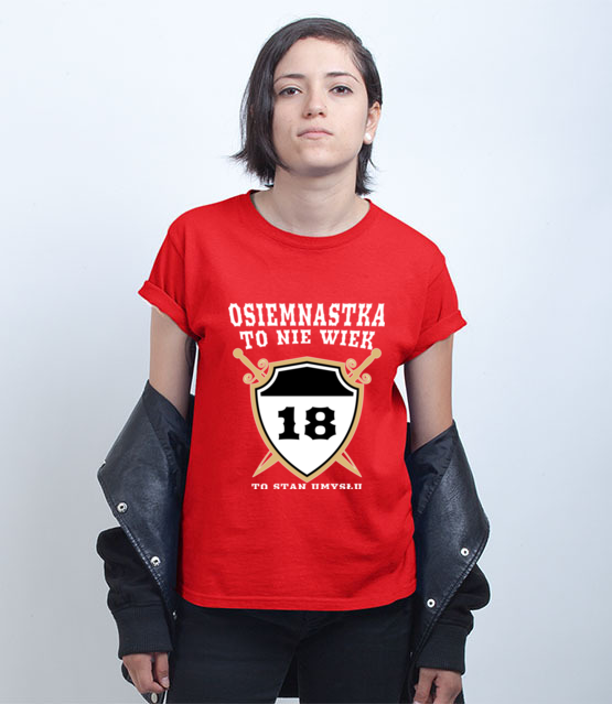 Stan umyslu po osiemnastce koszulka z nadrukiem urodzinowe kobieta werprint 775 72