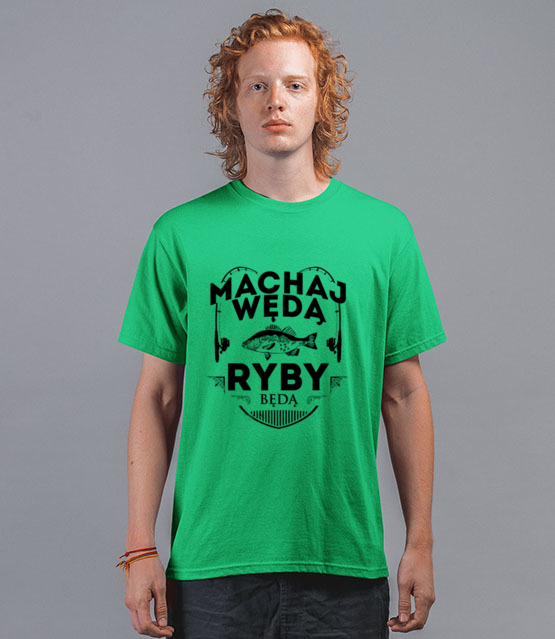 Machaj machaj ino zwawo koszulka z nadrukiem wedkarskie mezczyzna werprint 818 194