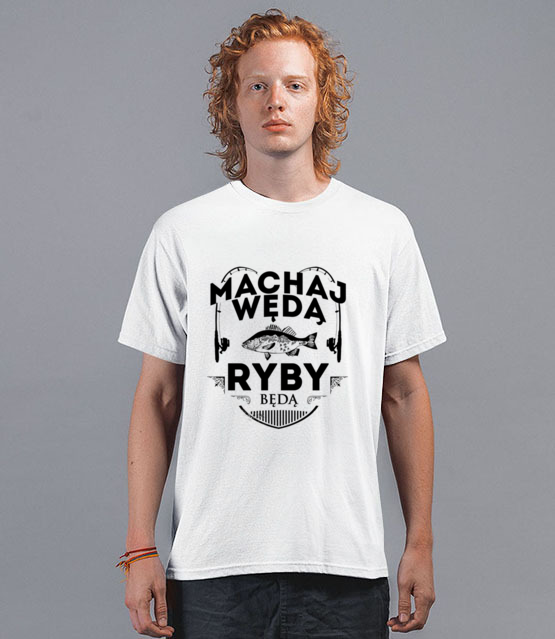 Machaj machaj ino zwawo koszulka z nadrukiem wedkarskie mezczyzna werprint 818 40