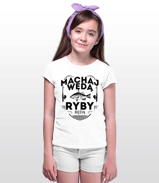 Machaj machaj ino zwawo koszulka z nadrukiem wedkarskie dziecko werprint 818 89