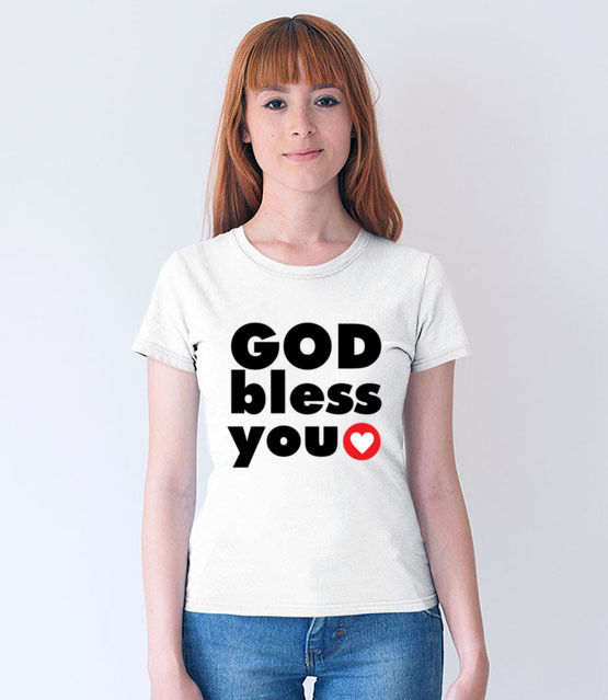 Pan z toba miej go w sercu koszulka z nadrukiem chrzescijanskie kobieta werprint 886 65