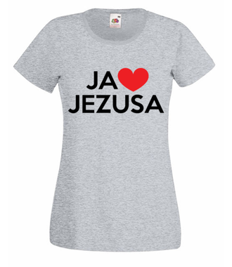 Kocham Go! Kocham Jezusa! - Koszulka z nadrukiem - chrześcijańskie - Damska