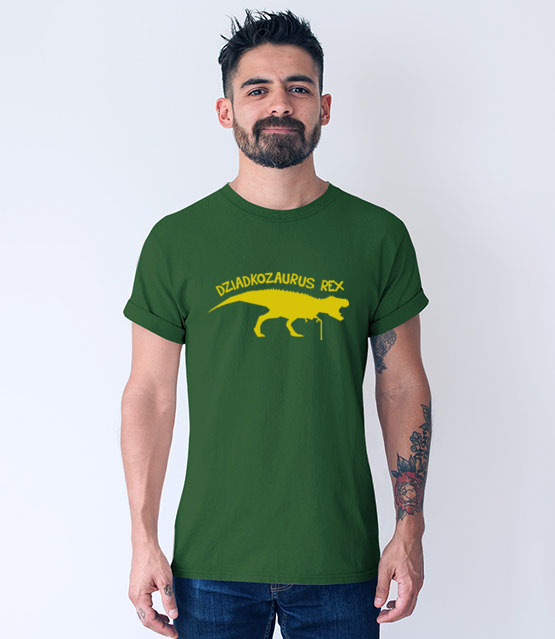 Dziadkozaur rex koszulka z nadrukiem dla dziadka mezczyzna werprint 966 193