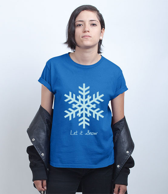 Niech pada snieg koszulka z nadrukiem swiateczne kobieta werprint 970 73