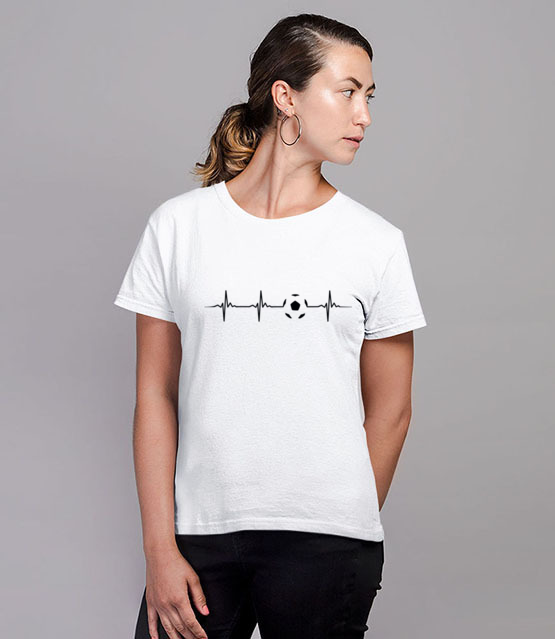 W zylach pilkarska plynie krew koszulka z nadrukiem sport kobieta werprint 1069 77