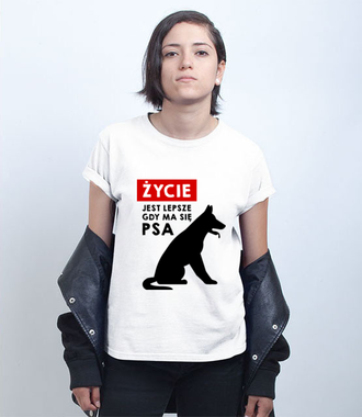 Graficzny manifest dla psich maniaków - Koszulka z nadrukiem - Miłośnicy Psów - Damska