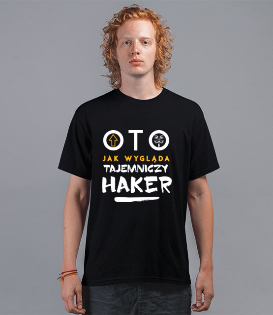 Koszulka z nadrukiem dla hakera koszulka z nadrukiem dla programisty mezczyzna werprint 1428 41