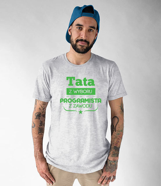 Tata programista - Koszulka z nadrukiem - Dla programisty - Męska