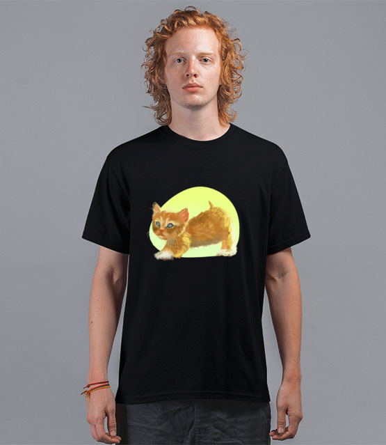 Uroczy kotek koszulka z nadrukiem milosnicy kotow mezczyzna werprint 1511 41