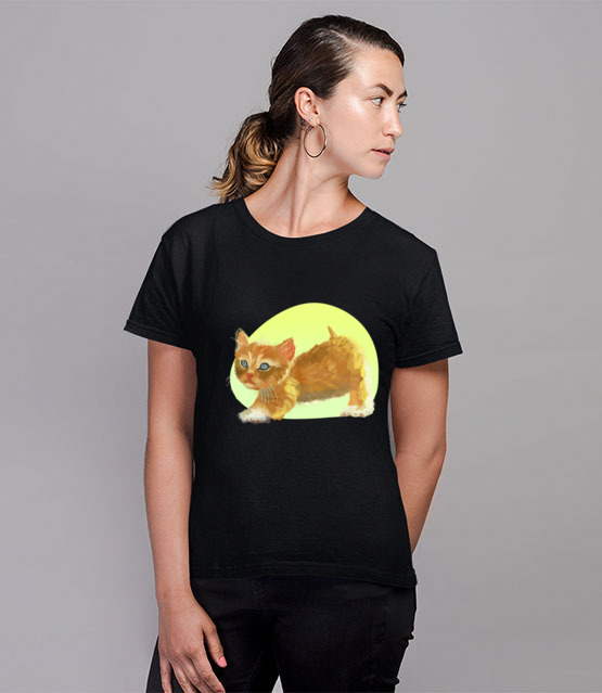 Uroczy kotek koszulka z nadrukiem milosnicy kotow kobieta werprint 1511 76