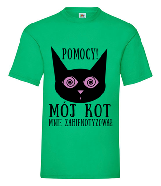Kot hipnotyzer - Koszulka z nadrukiem - Miłośnicy kotów - Męska