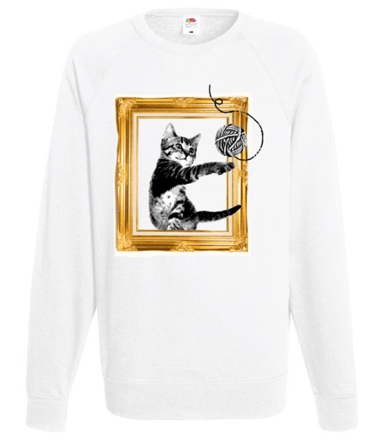 Kot w ramce vintage bluza z nadrukiem milosnicy kotow mezczyzna werprint 1515 106