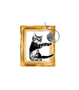 Kot w ramce vintage - Bluza z nadrukiem - Miłośnicy kotów - Damska z kapturem