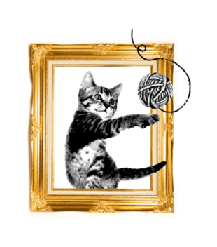 Kot w ramce vintage - Kubek z nadrukiem - Miłośnicy kotów - Gadżety
