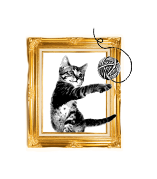 Kot w ramce vintage - Torba z nadrukiem - Miłośnicy kotów - Gadżety