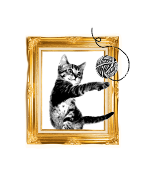 Kot w ramce vintage - Torba z nadrukiem - Miłośnicy kotów - Gadżety