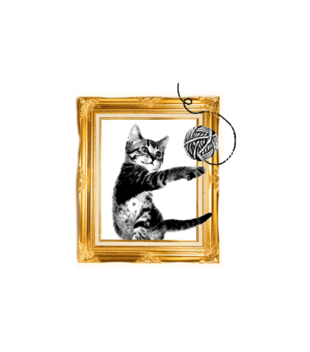 Kot w ramce vintage - Poduszka z nadrukiem - Miłośnicy kotów - Gadżety